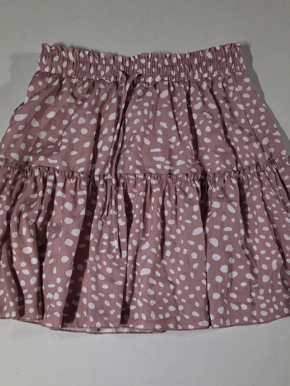Women’s Mauve Pink Tiered Polka Dot Skirt